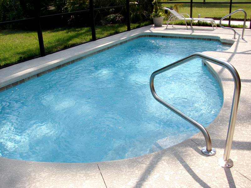 stamped concrete swimming pool surround